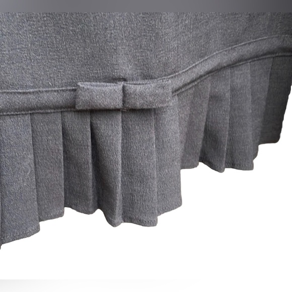 Ann Taylor Gray Polyester Blend Midi Skirt with Mini Pleat Hem - Picture 3 of 6